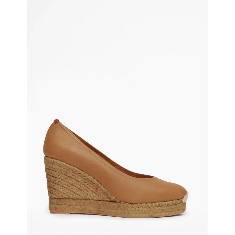 NEW PENELOPE CHILVERS women's scoop leather espadrille in tan